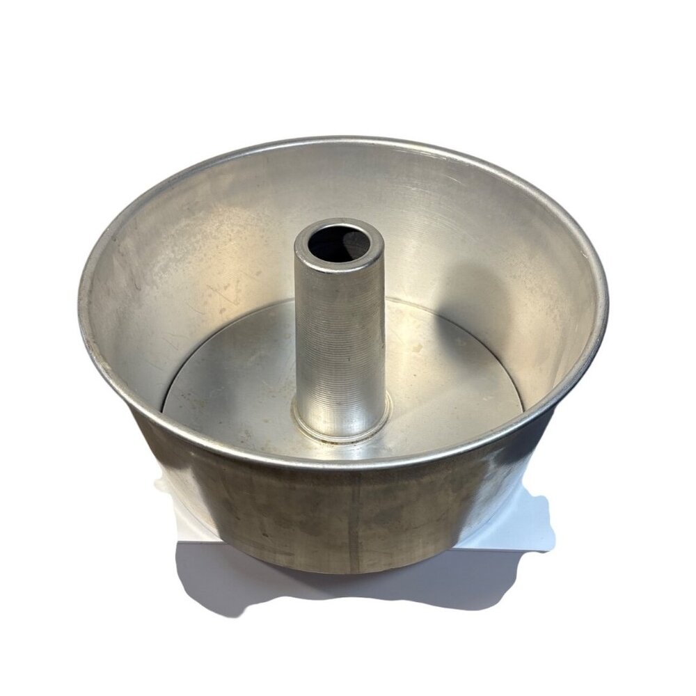 Angel Food Cake Pan With Removable Tube Insert Vintage Aluminum 10 x 4.5"
